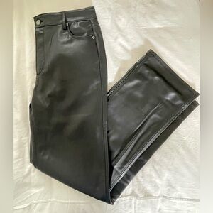 Zara Faux Leather Straight Leg Pants, Black, Size 40 / US 8